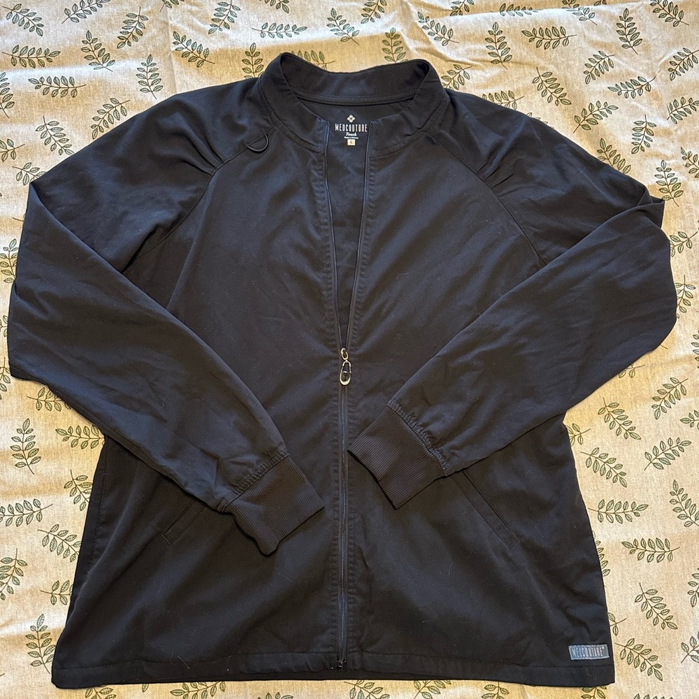 Med Couture Black Scrub Jacket Lightweight Jacket